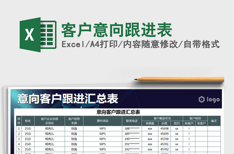 2021年客户意向跟进表