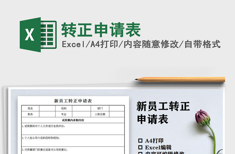 2021年轉(zhuǎn)正申請表