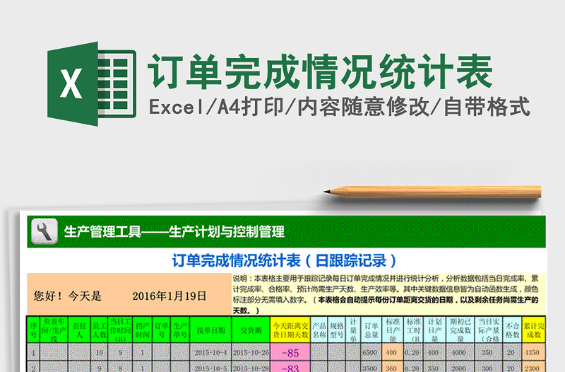 2021年訂單完成情況統(tǒng)計(jì)表