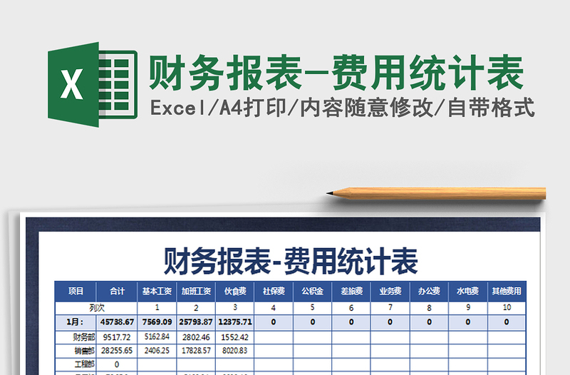 2021年财务报表-费用统计表