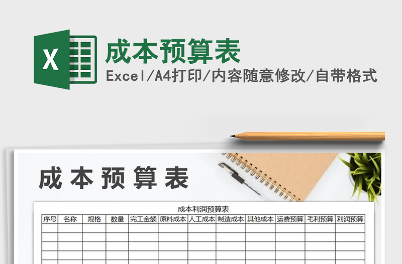 2021年成本預(yù)算表免費(fèi)下載