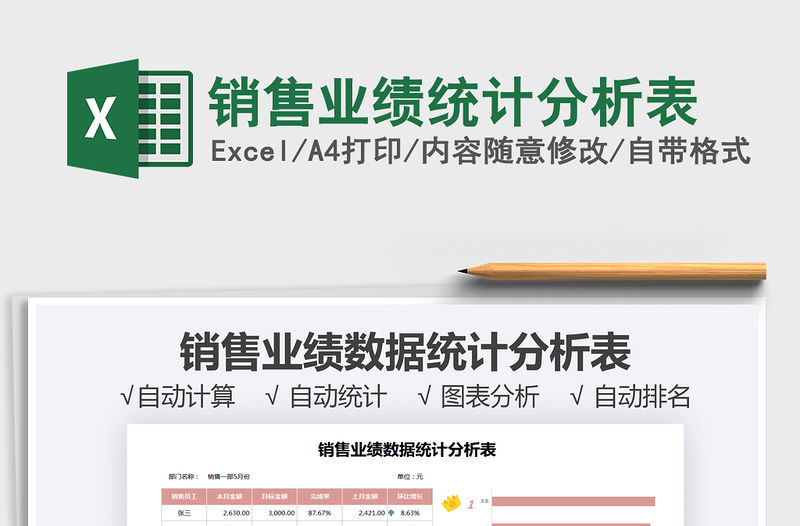 2022銷售業績統計分析表免費下載