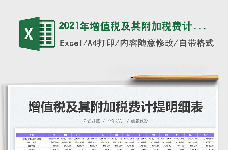 2021年增值稅及其附加稅費(fèi)計(jì)提明細(xì)表(精簡(jiǎn))免費(fèi)下載