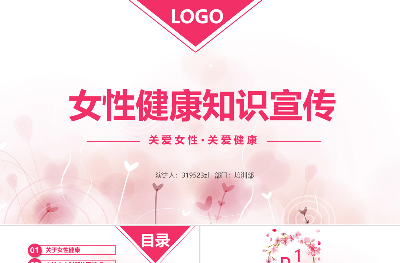 原創(chuàng)整形美容醫(yī)院關(guān)愛(ài)女性健康知識(shí)講座PPT模板