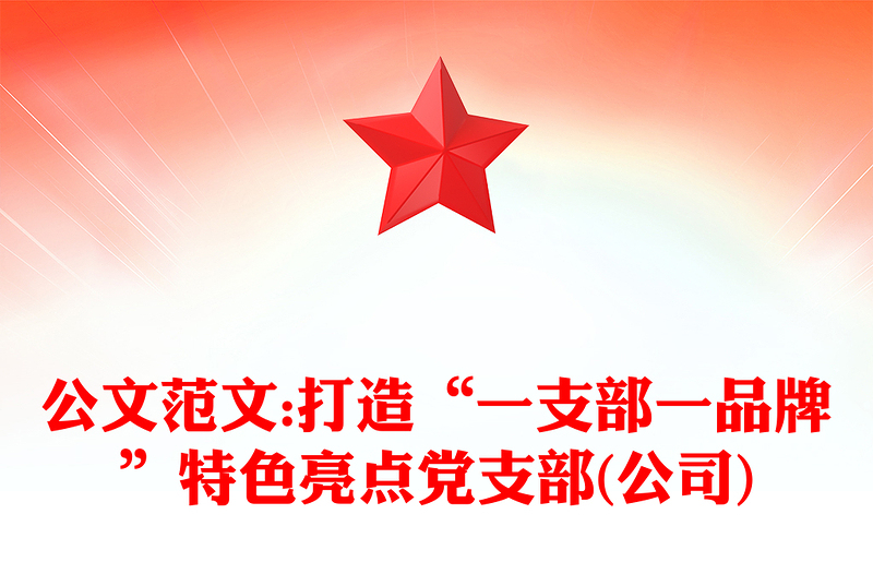 公文范文:打造“一支部一品牌”特色亮點(diǎn)黨支部(公司)