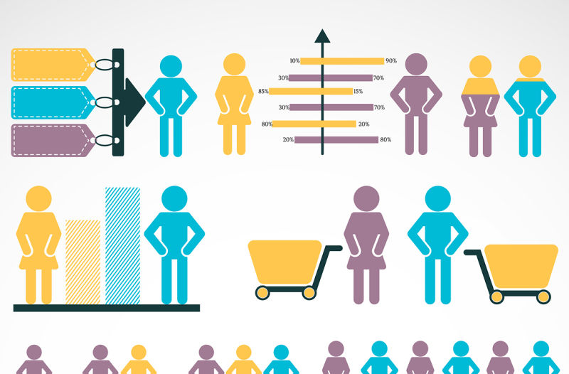 人口數據調查數據PPT矢量圖形圖標