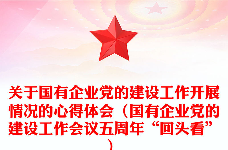 關(guān)于國(guó)有企業(yè)黨的建設(shè)工作開(kāi)展情況的心得體會(huì)（國(guó)有企業(yè)黨的建設(shè)工作會(huì)議五周年“回頭看”）
