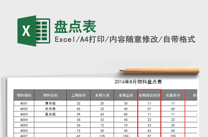 2021年盤(pán)點(diǎn)表免費(fèi)下載