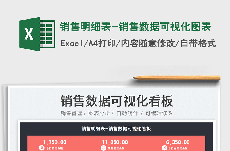 2022銷售明細表-銷售數(shù)據(jù)可視化圖表免費下載