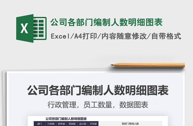 2021年公司各部門編制人數(shù)明細圖表