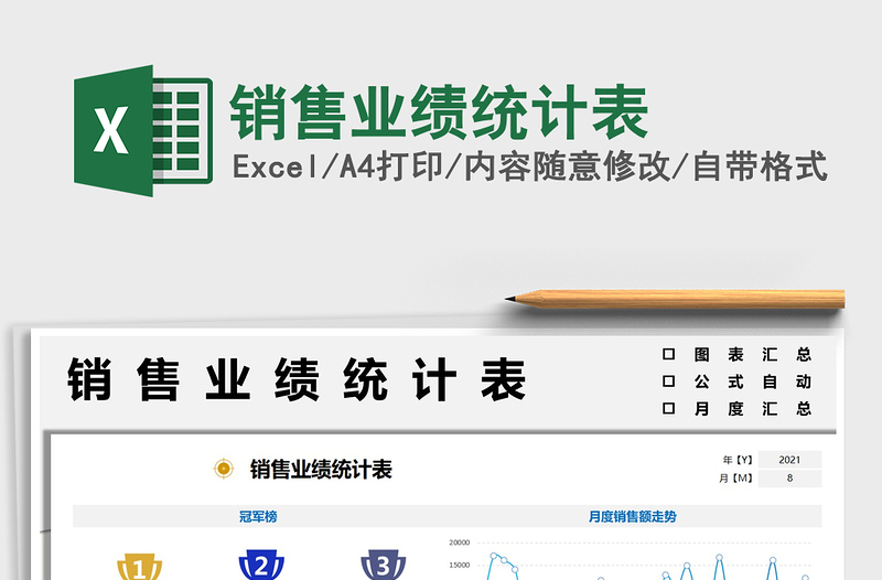 2022銷售業(yè)績統(tǒng)計表免費下載