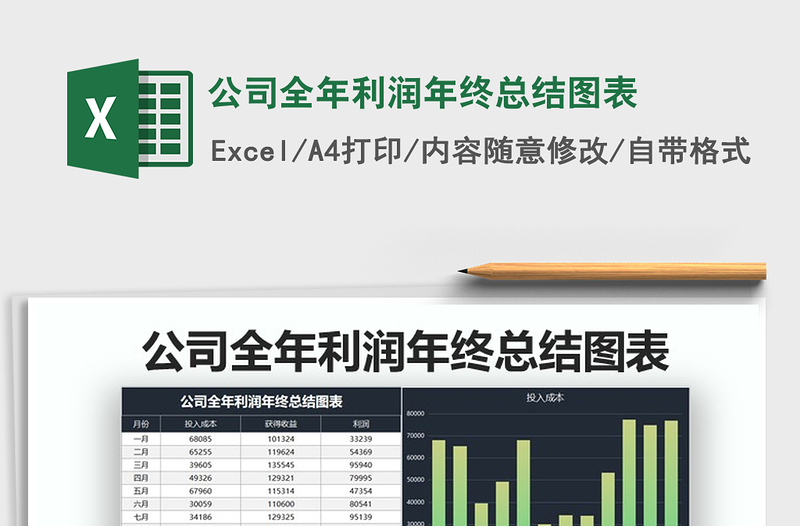 2021年公司全年利潤年終總結(jié)圖表