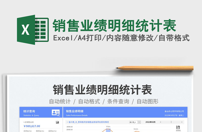 銷售業績明細統計表