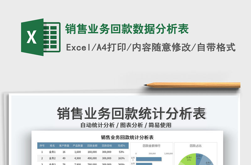 2022銷售業務回款數據分析表免費下載