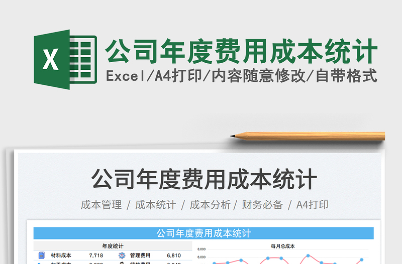 公司年度費(fèi)用成本統(tǒng)計(jì)免費(fèi)下載