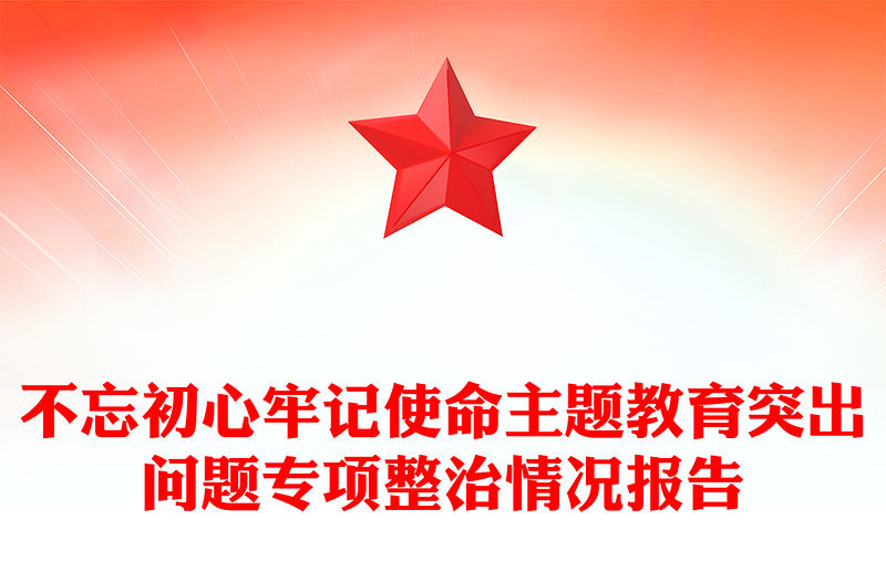 不忘初心牢記使命主題教育突出問題專項整治情況報告