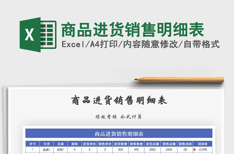 2021年商品進貨銷售明細表