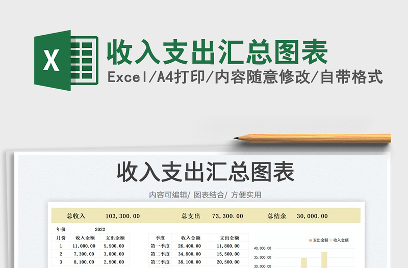 收入支出匯總圖表