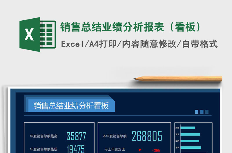 2021年銷售總結業績分析報表（看板）
