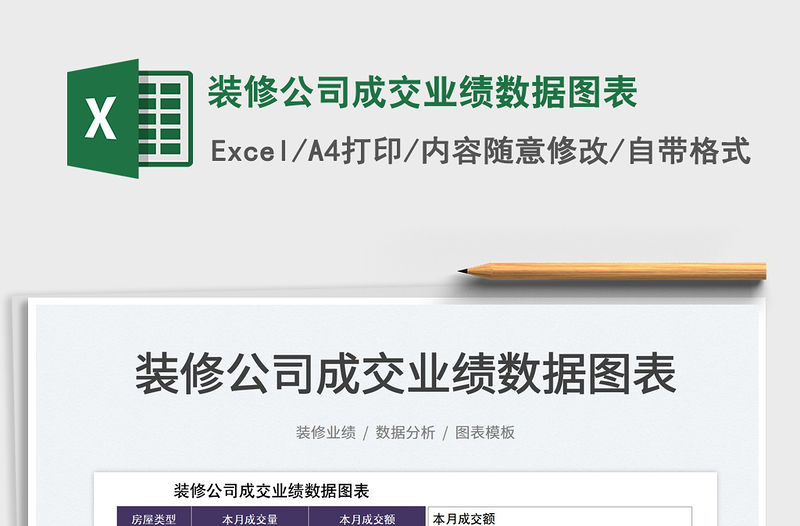 2022裝修公司成交業績數據圖表免費下載