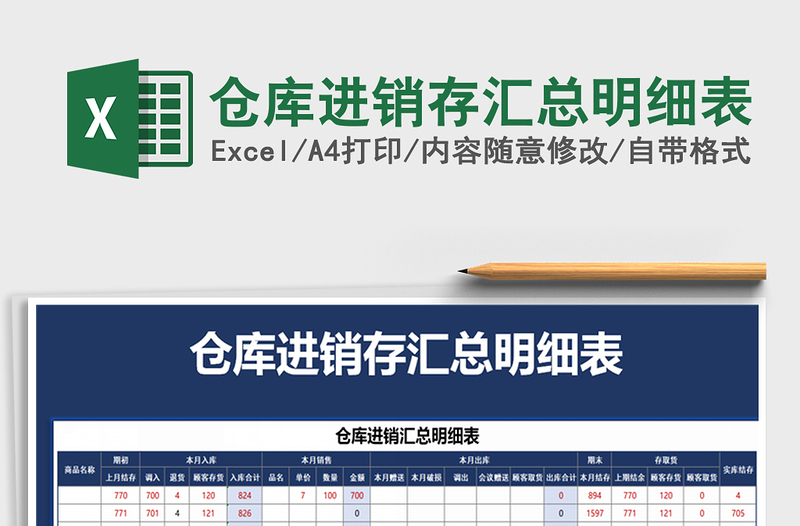 2021年倉庫進銷存匯總明細表