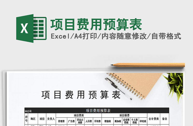 2021年項目費用預算表