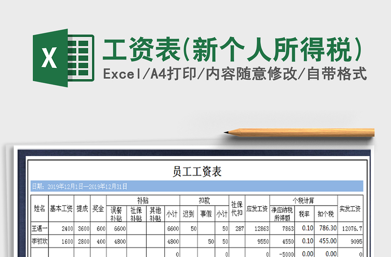 2021年工資表(新個人所得稅)