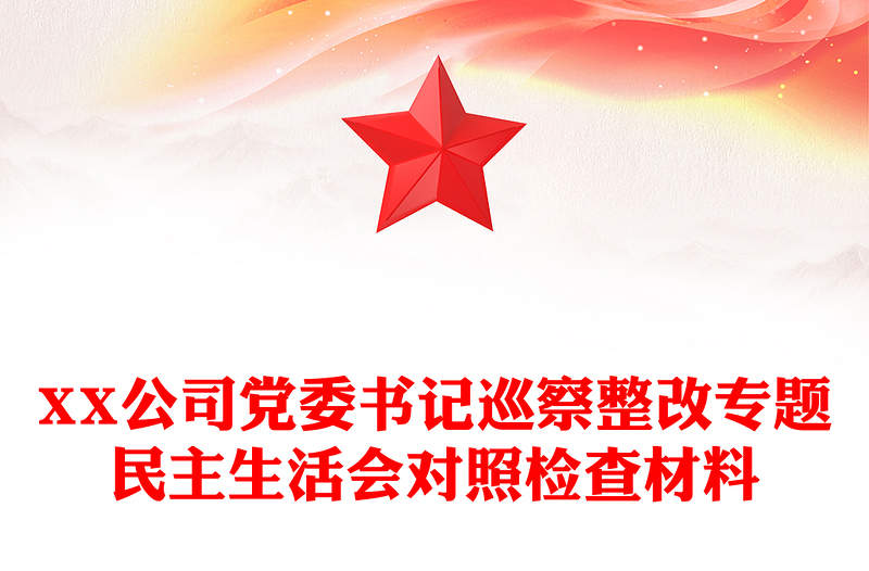 XX公司黨委書(shū)記巡察整改專題民主生活會(huì)對(duì)照檢查材料