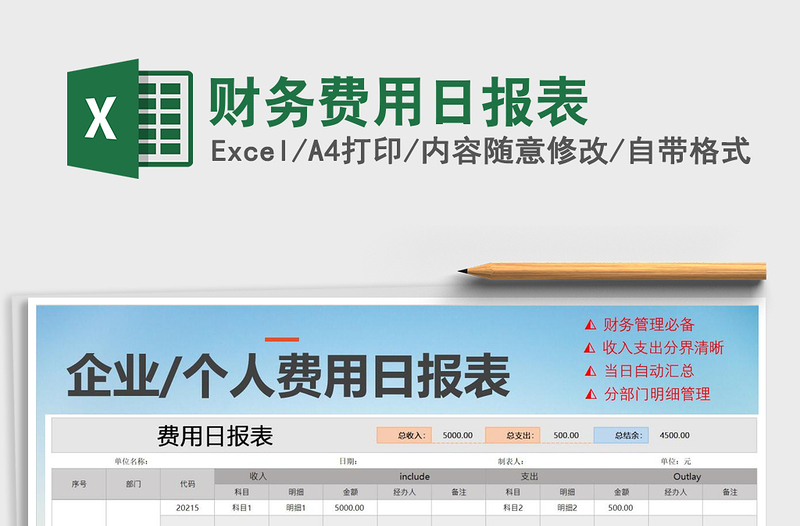 2021年財務(wù)費用日報表