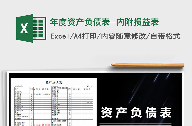 2021年年度資產負債表-內附損益表