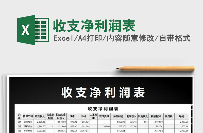 2021年收支凈利潤表