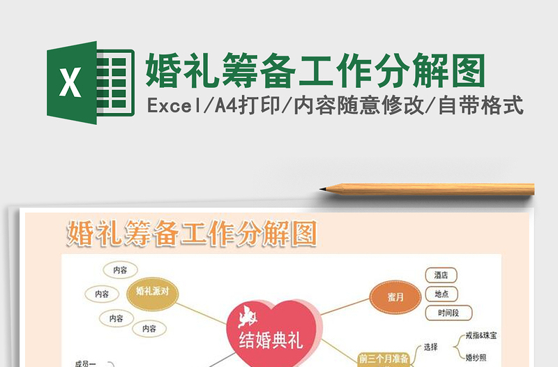 2021年婚礼筹备工作分解图