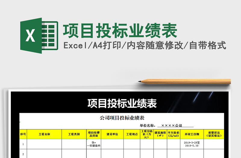 2021年項目投標(biāo)業(yè)績表