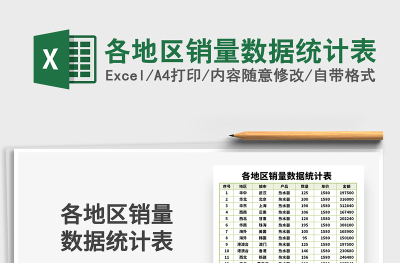2021年各地區(qū)銷量數據統計表