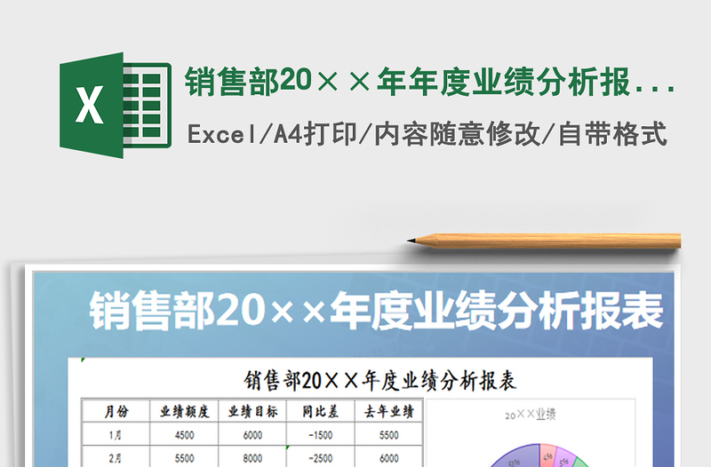 2022销售部20××年年度业绩分析报表免费下载