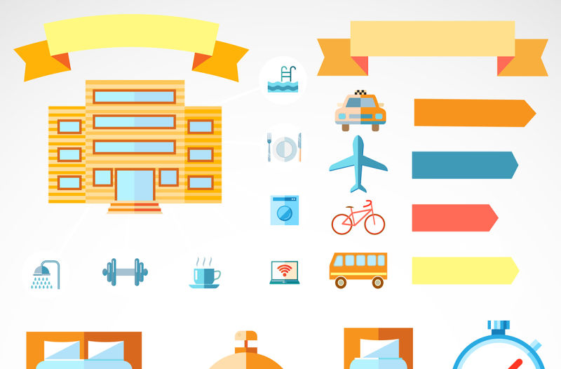 酒店PPT元素矢量圖標圖形