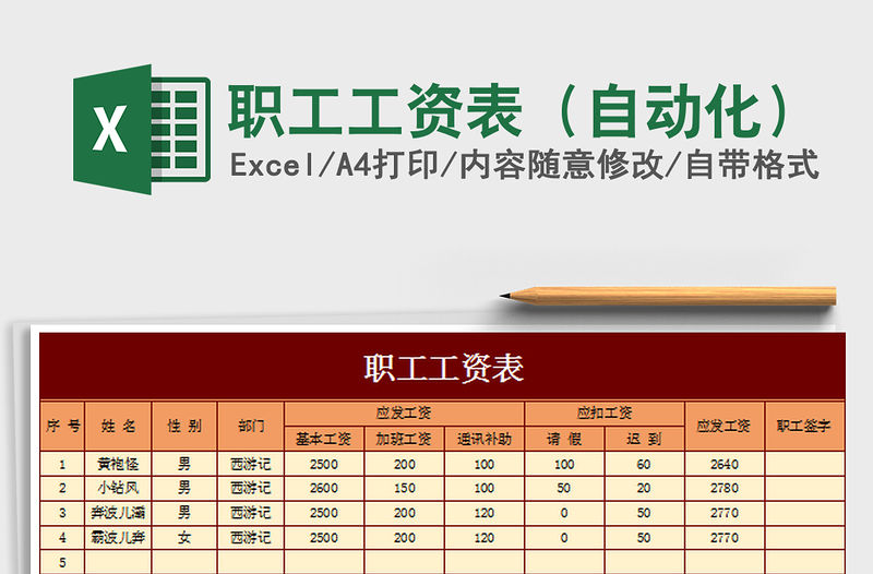 2022職工工資表（自動化）免費下載