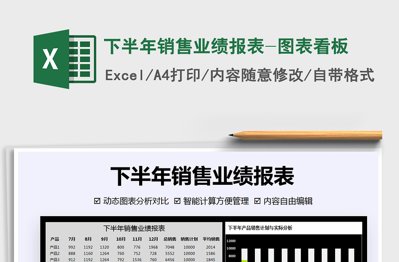 2021年下半年銷售業(yè)績(jī)報(bào)表-圖表看板