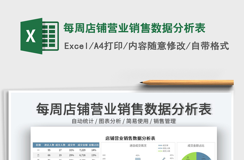 2023每周店鋪營業(yè)銷售數(shù)據(jù)分析表免費(fèi)下載