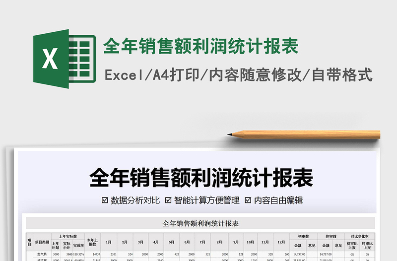 2021年全年銷售額利潤統(tǒng)計報表