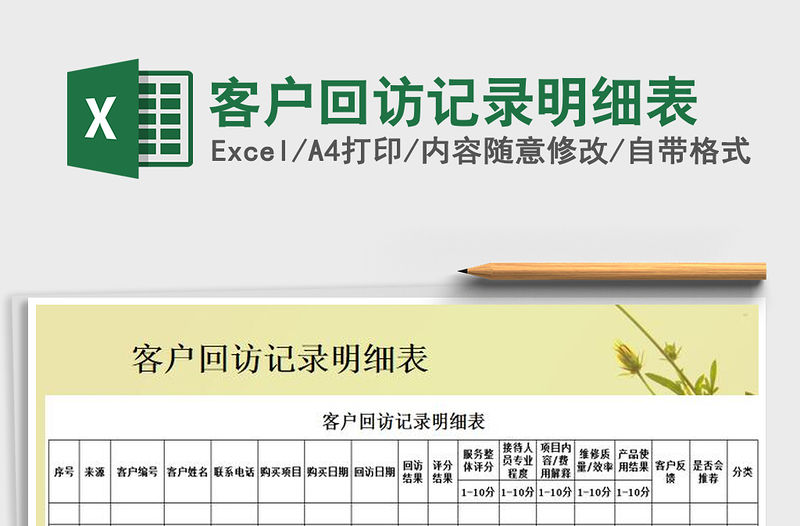 2021年客戶回訪記錄明細表