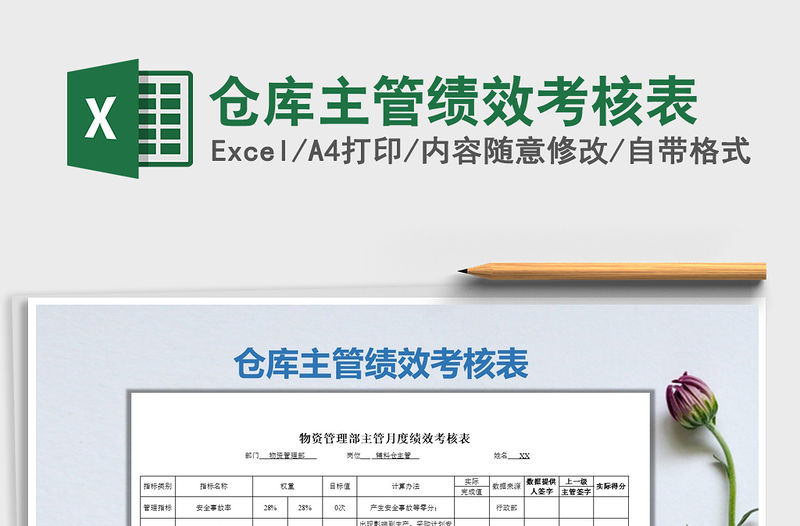 2021年倉(cāng)庫(kù)主管績(jī)效考核表