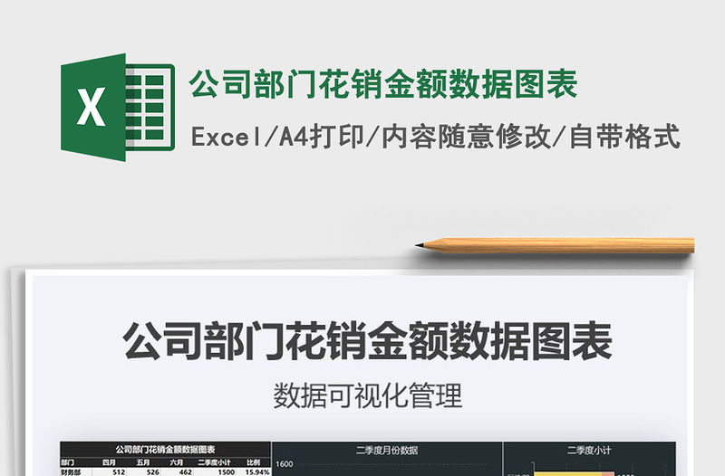 2021年公司部門花銷金額數據圖表