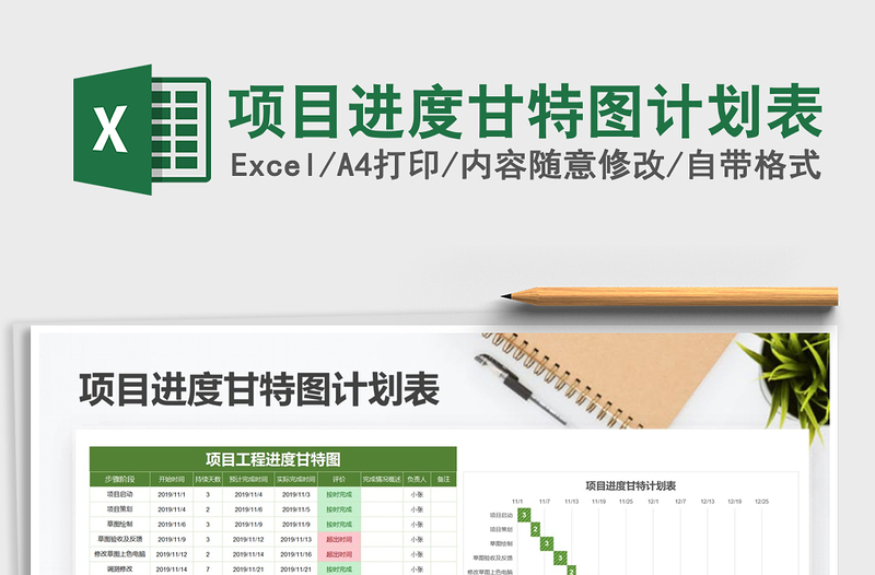 2021年項目進度甘特圖計劃表
