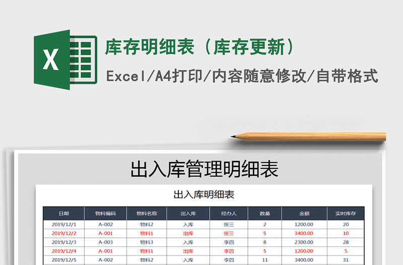 2021年庫存明細(xì)表(庫存更新)免費(fèi)下載
