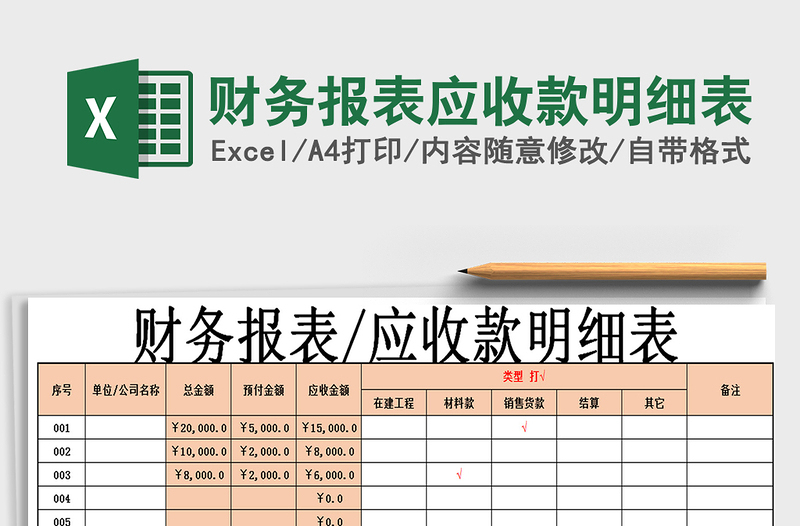 2021年財務報表應收款明細表