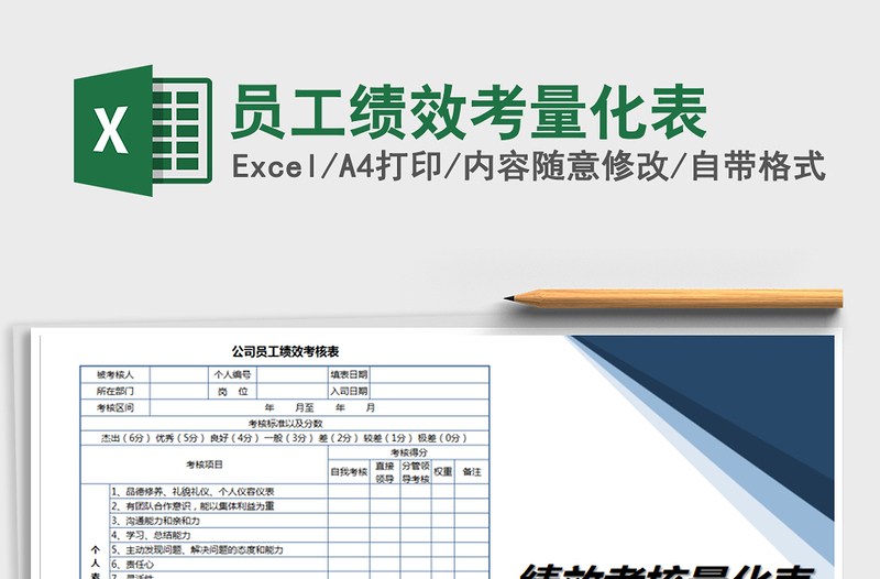 2022年员工绩效考量化表