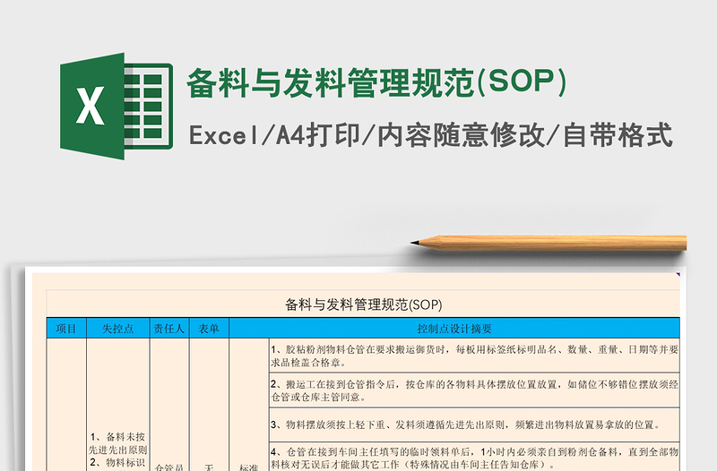 2021备料与发料管理规范(SOP)免费下载