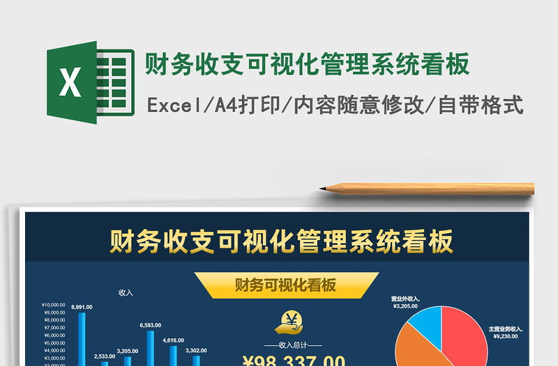 2021年財務收支可視化管理系統看板