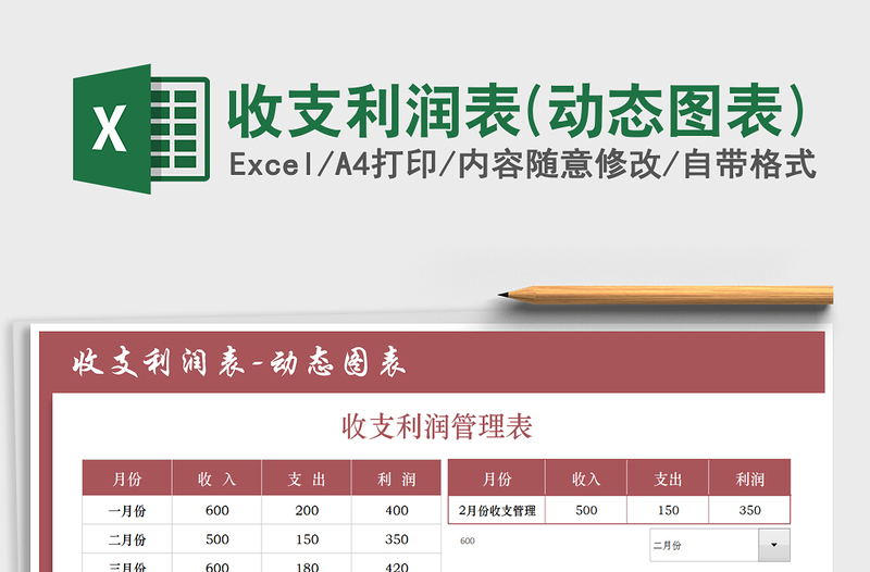 2021年收支利潤(rùn)表(動(dòng)態(tài)圖表)免費(fèi)下載